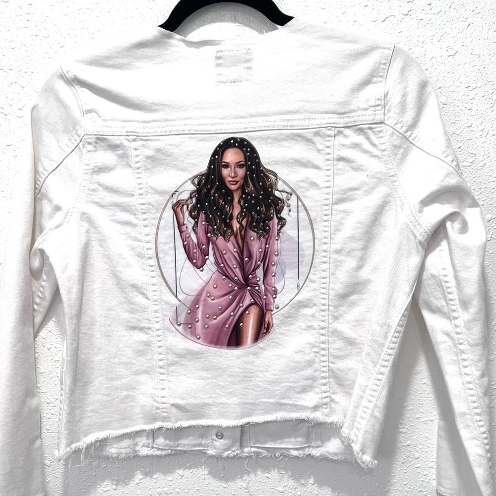 Just USA White Jean Jacket Cropped Denim S